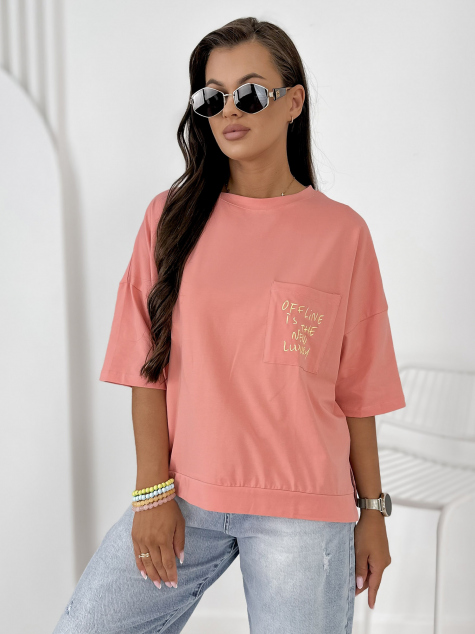 BLUSE ELSTE KORALOWA