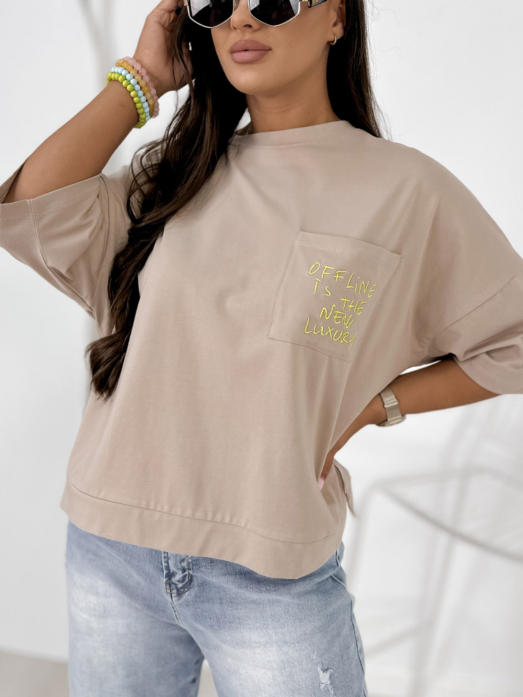 BLUSE ELSTE DUNKELBEIGE