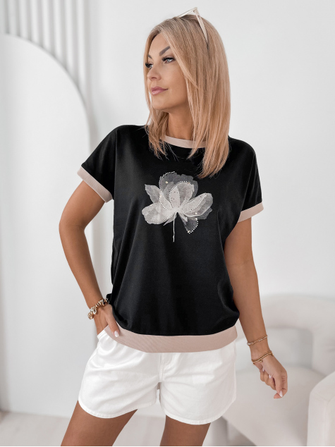 BLOUSE COTARD BLACK
