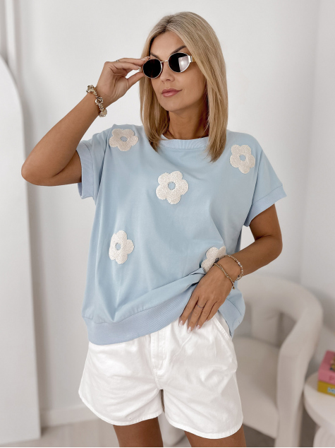 BLUSE VERGE BŁĘKITNA