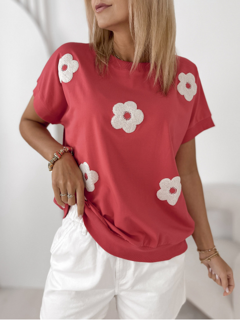 BLOUSE VERGE FRAMBOISE