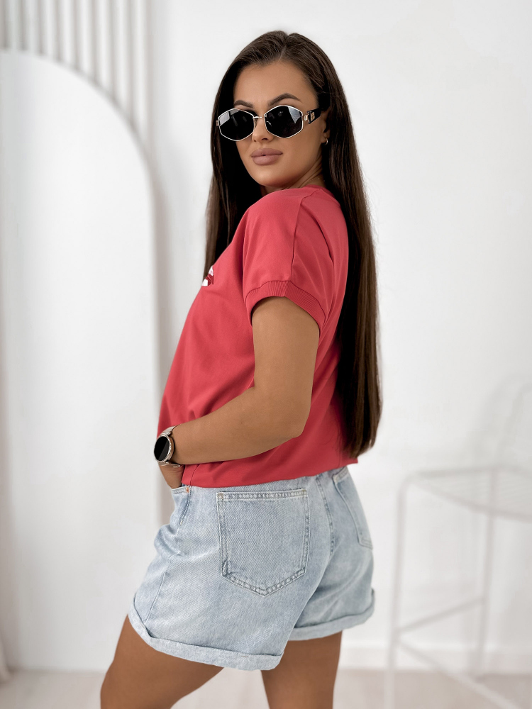 BLUSE DOMESTIQ HIMBEERROTE