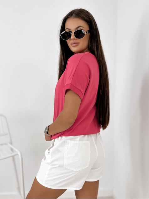 BLUSE FLANDERN HIMBEERROTE
