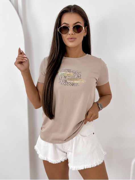 BLUSE MAILOT DUNKELBEIGE