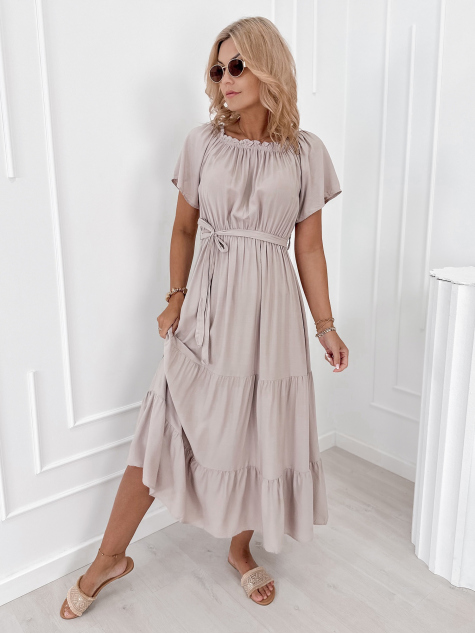 DRESS CHEVILLE DARK BEIGE
