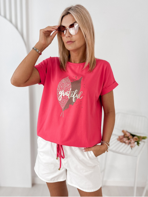 BLUSE BATILDE HIMBEERROTE