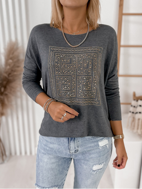 BLUSE ELBA GRAPHITGRAUE