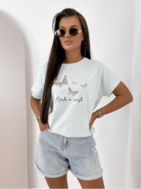 BLOUSE SETINE BLEUE
