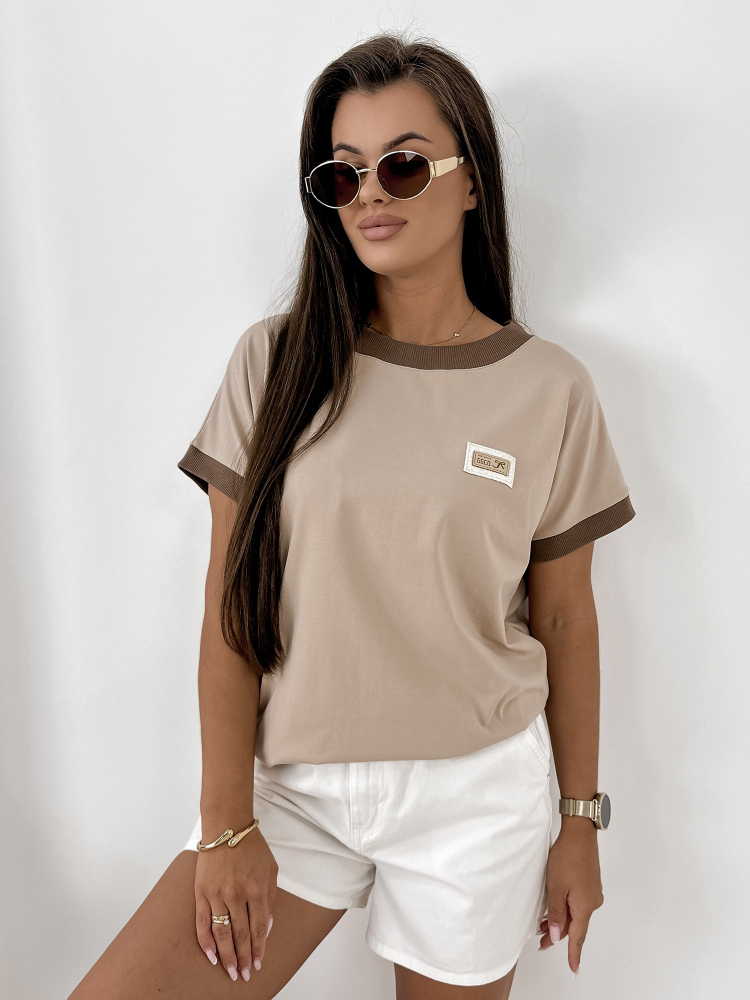 BLUSE ENSOR DUNKELBEIGE