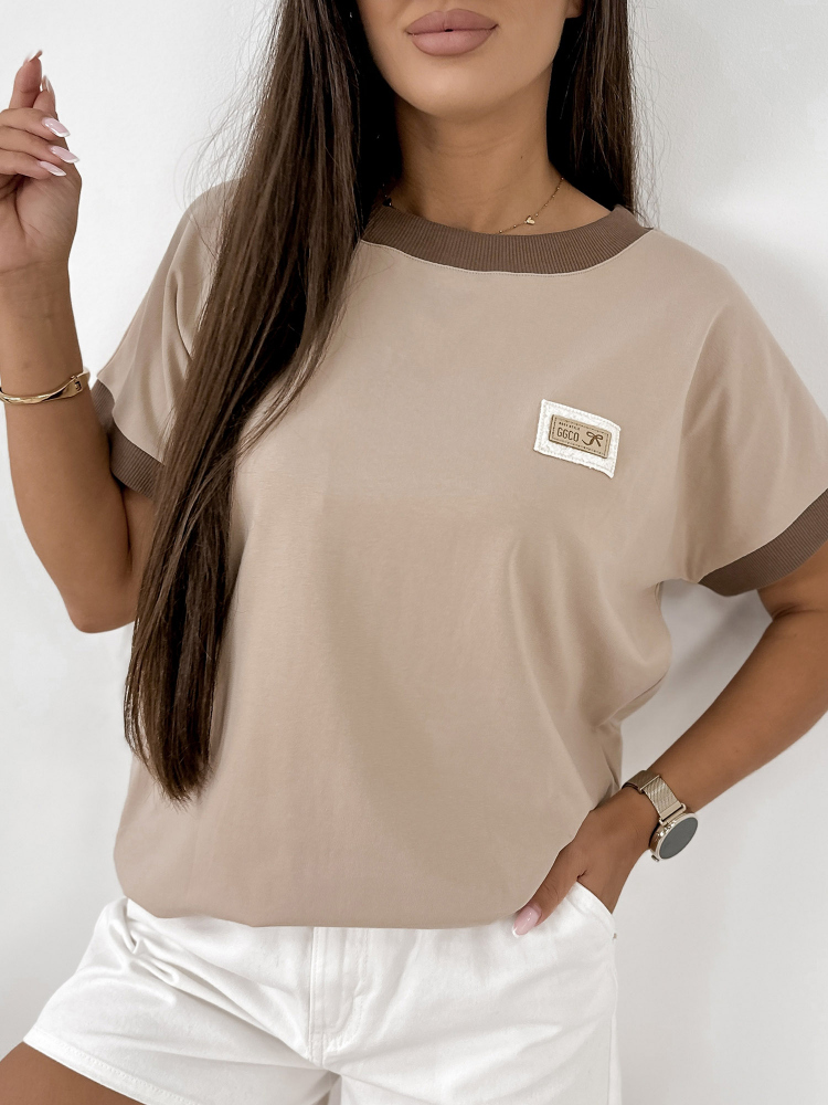 BLOUSE ENSOR DARK BEIGE