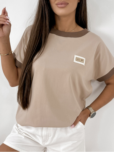 BLOUSE ENSOR DARK BEIGE