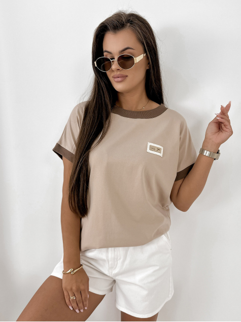 BLOUSE ENSOR BEIGE FONCÉ