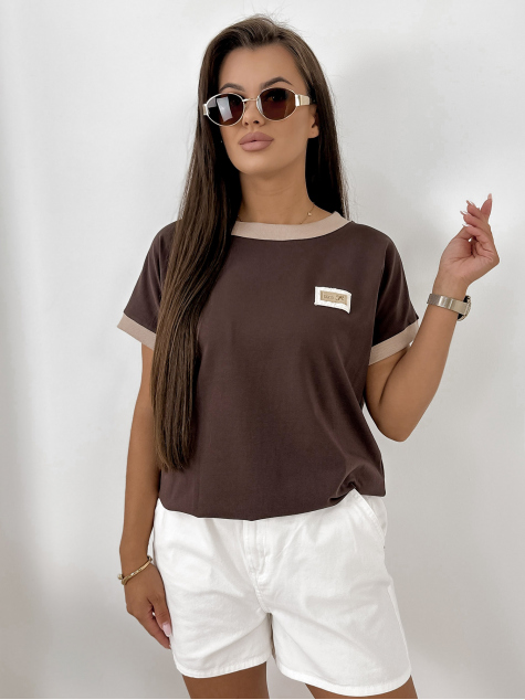 BLOUSE ENSOR MARRON FONCÉ