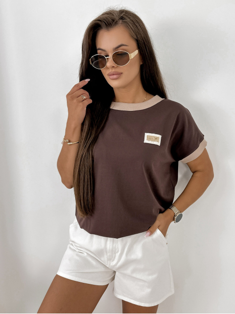 BLOUSE ENSOR DARK BROWN