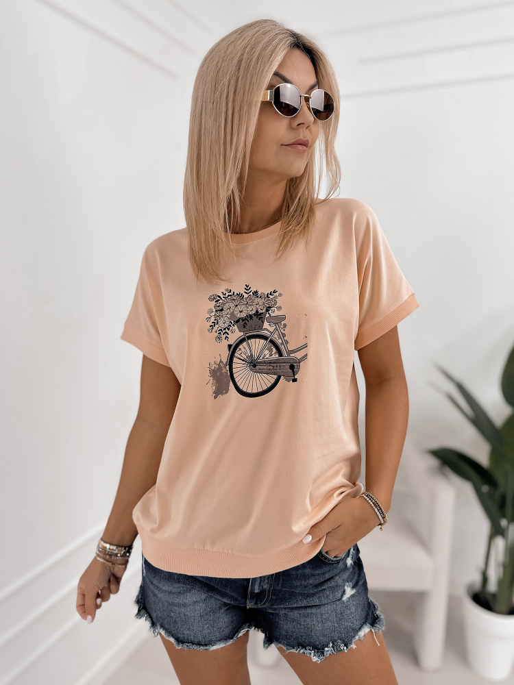 BLUSE VUELTA PFIRSICHFARBENE