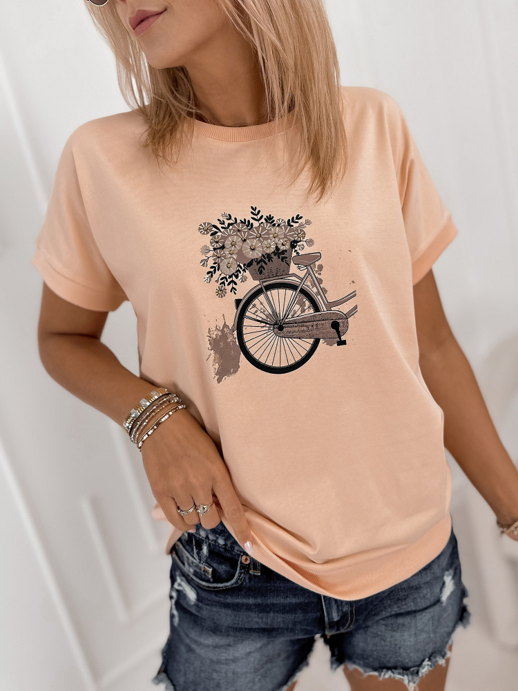BLUSE VUELTA PFIRSICHFARBENE