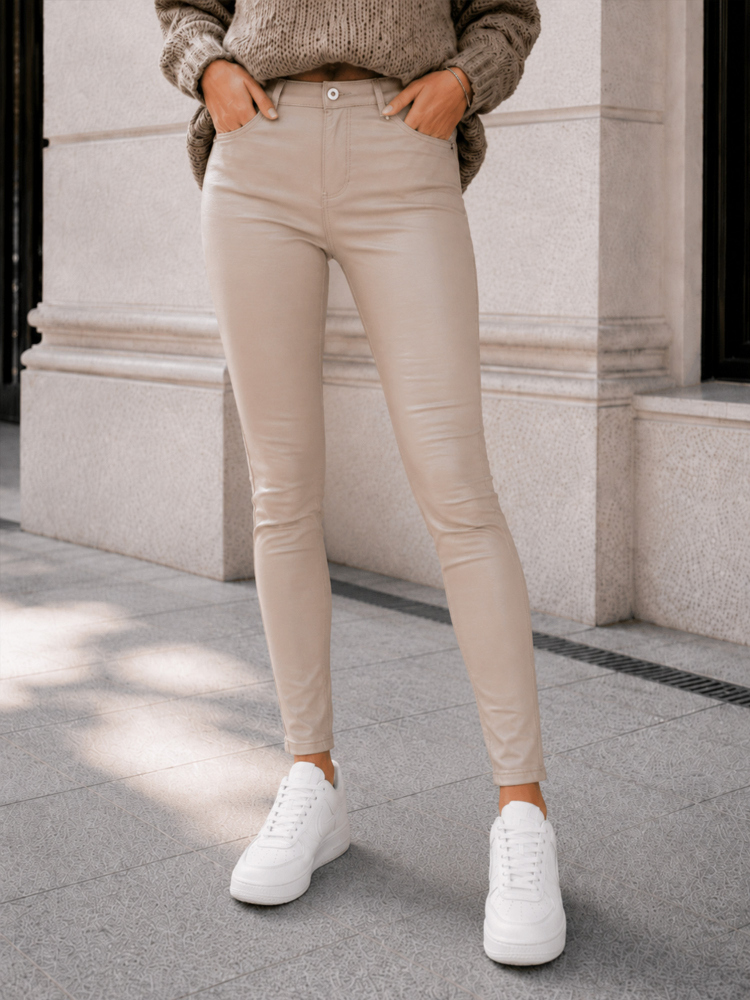 PANTALON CUIR LISSE AVEC...