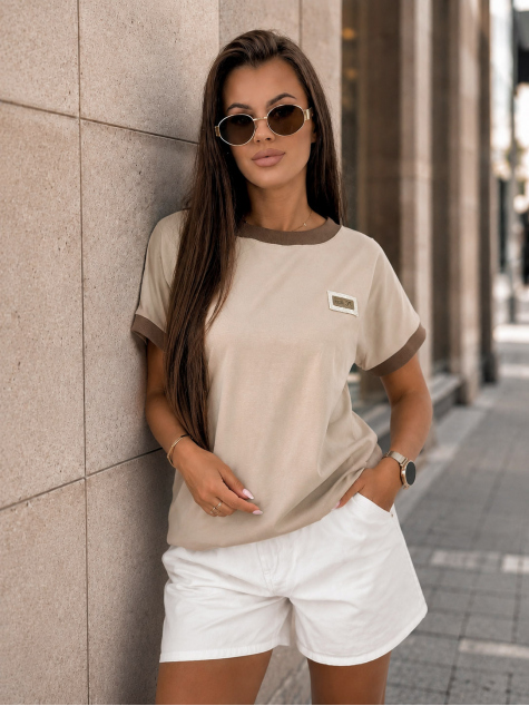 BLOUSE ENSOR DARK BEIGE