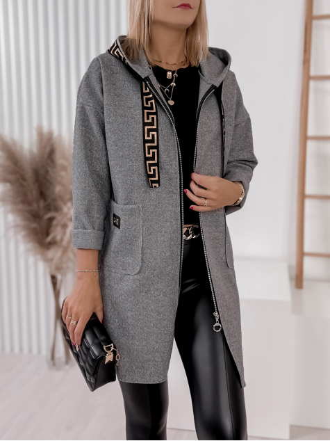 MANTEAU CLAUDETTE GRIS FONCÉ