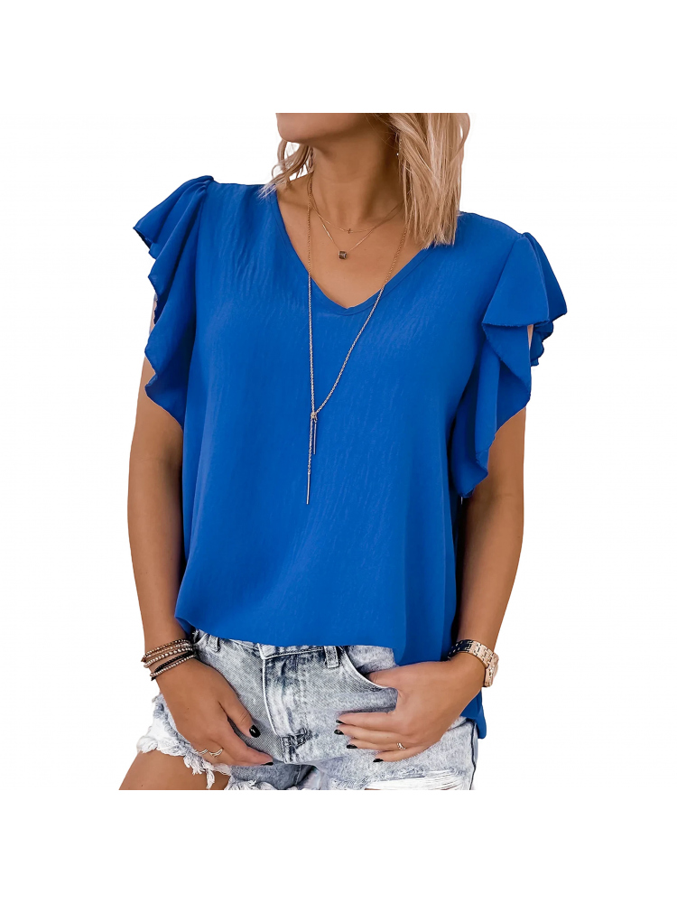 BLUSE KALIFORNIEN KORNBLUMENBLAU