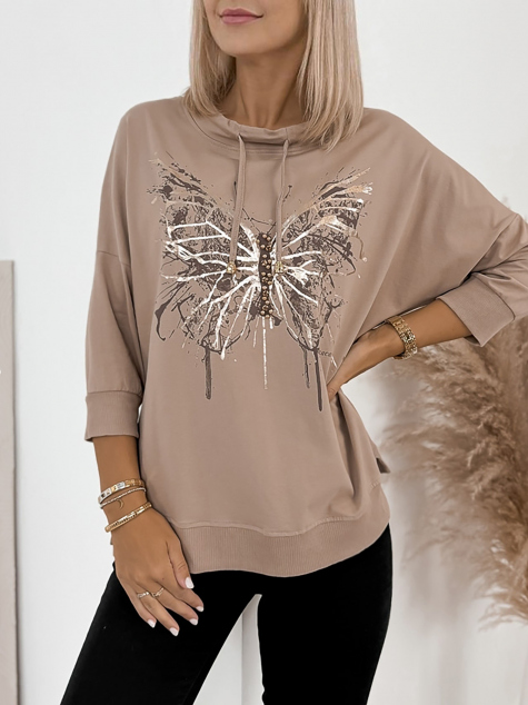 BLOUSE VLINDER BRUN