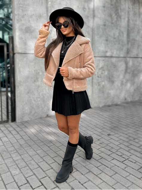 JACKE CROCKER SCHAFSPELZ KARAMELLFARBEN