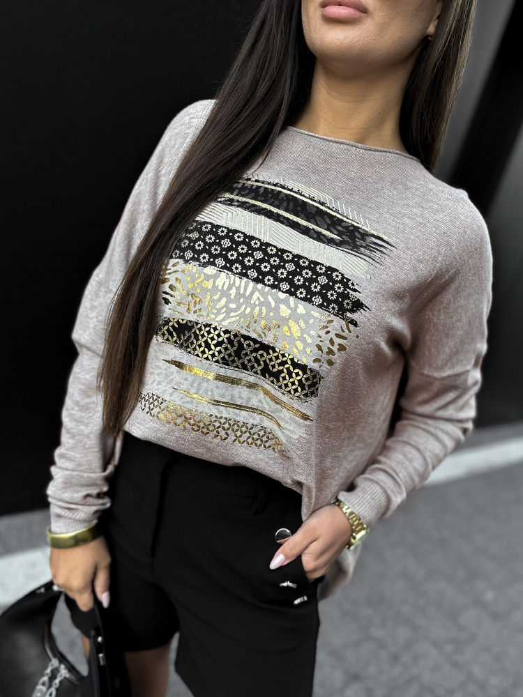 BLOUSE SIDES BEIGE FONCÉ