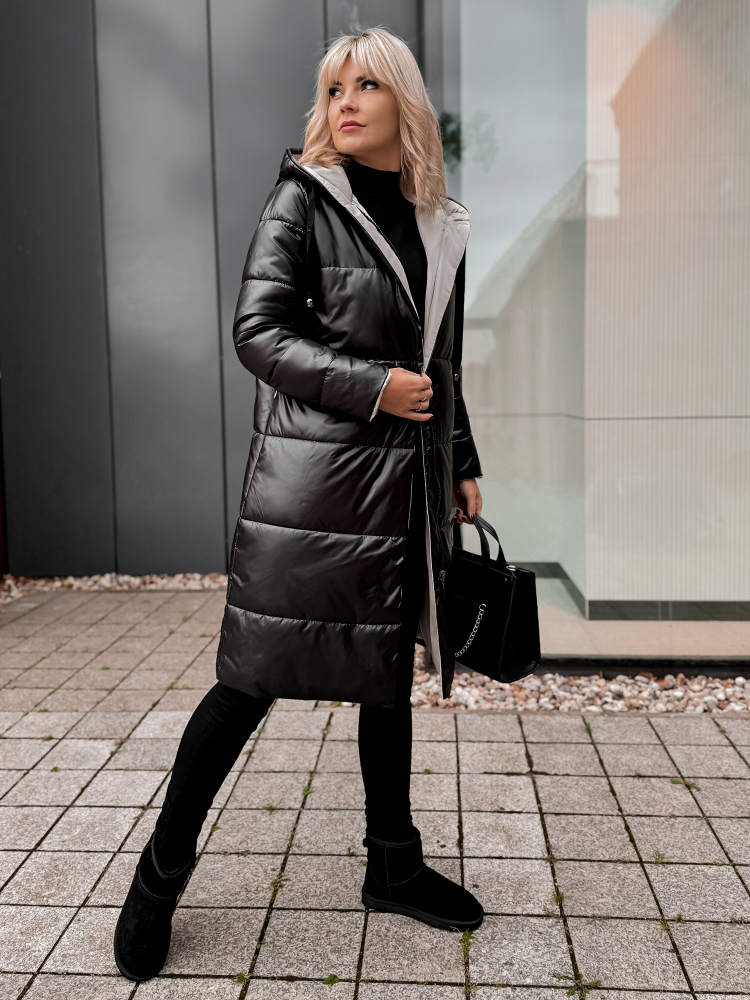VESTE REVERSIBLE LUENA NOIR - BEIGE