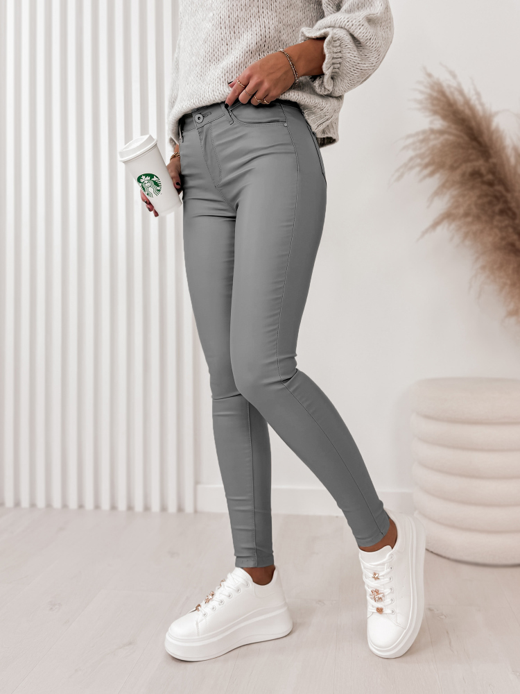 PANTS LEATHER SMOOTH GREY
